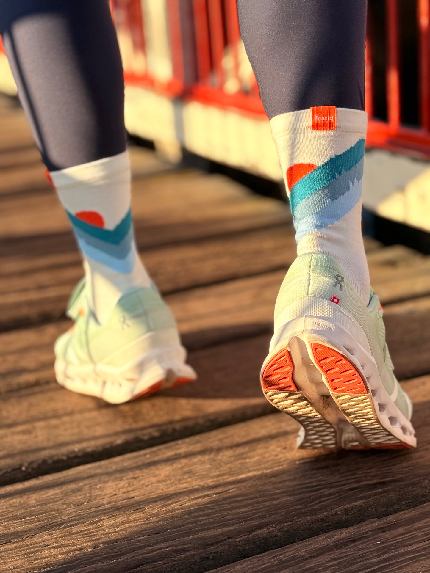 Premium Performance Road and Trail Running Socks-"Here comes the sun"